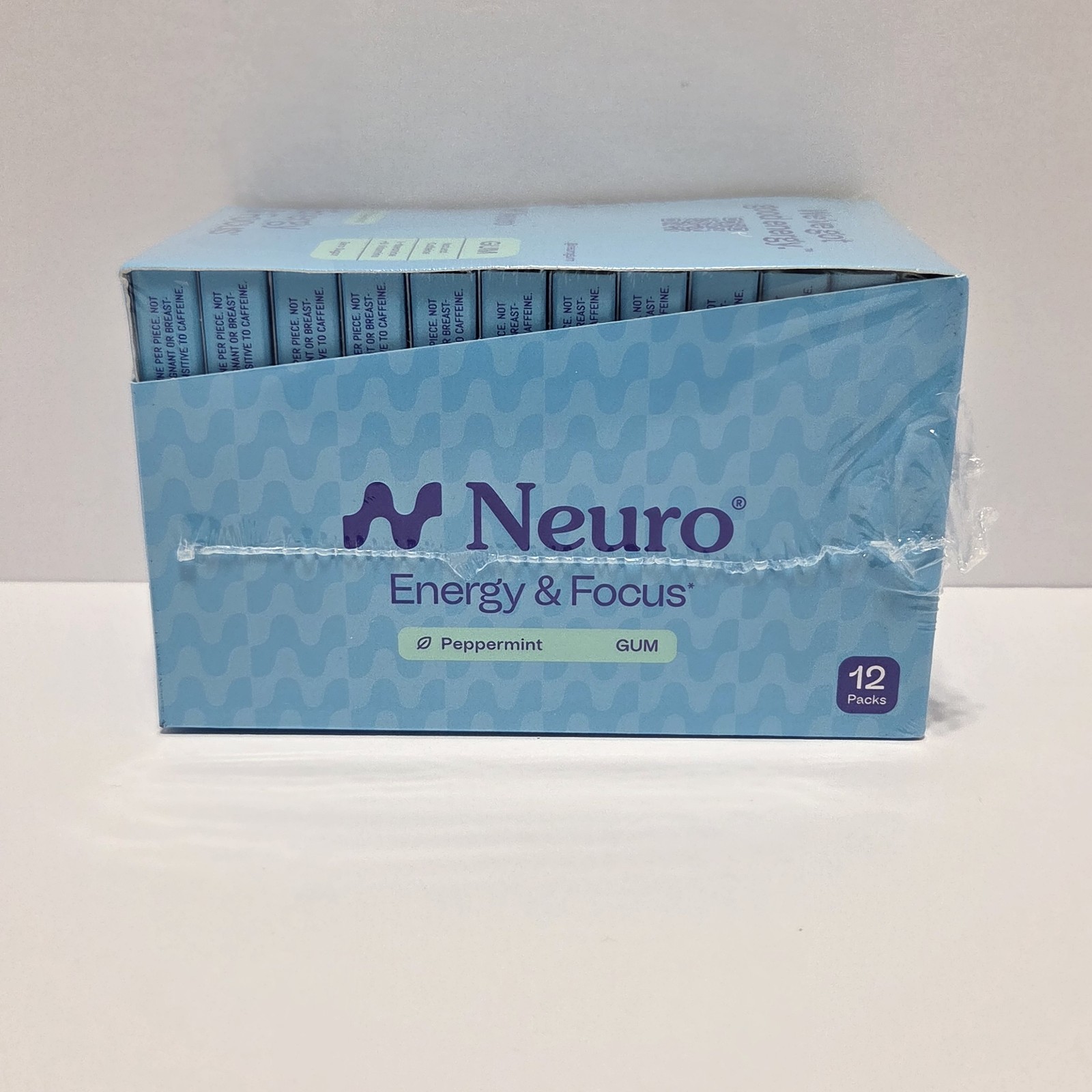 Neuro Energy & Focus Gum Peppermint Flavor 12 Packs – 108 Total Pieces