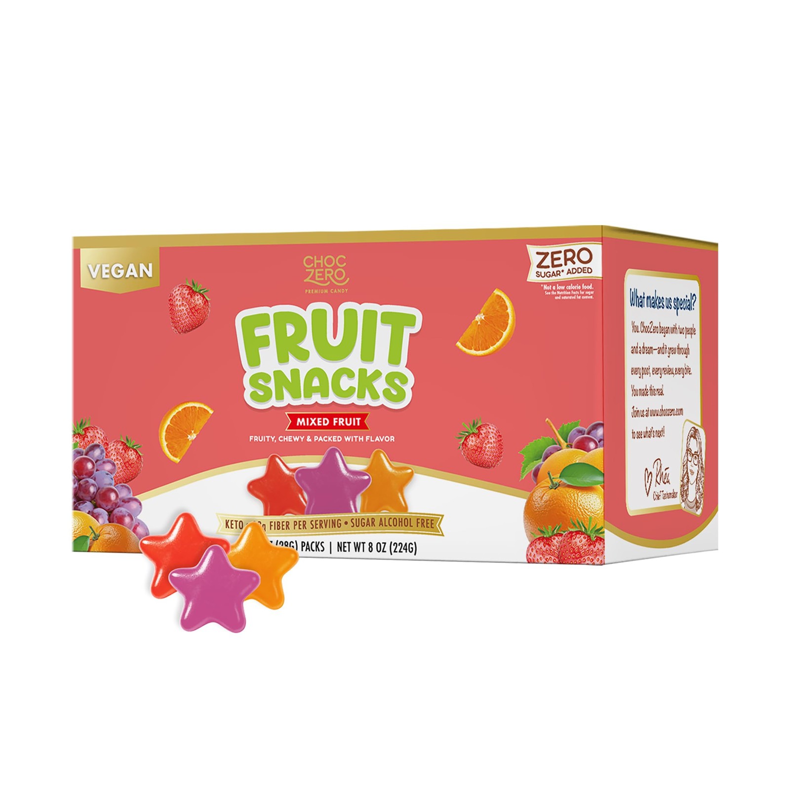 ChocZero Fruit Snacks – No Added Sugar, Keto Friendly, 8 Ounce (Pack of 1)