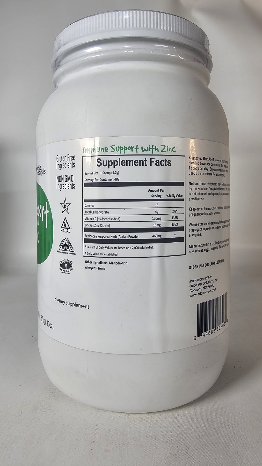 Immune Support With Zinc Protein Supplement Powder 5 lb. Exp:6/2/2027