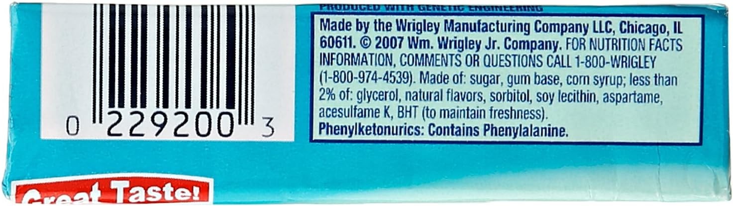 Wrigley’s Freedent Gum Plen T Packs, Spearmint, 15 ct