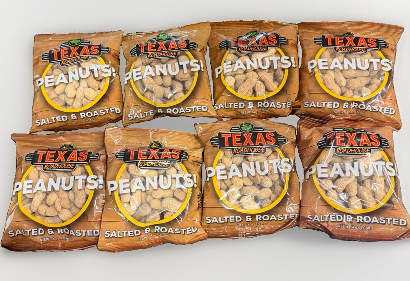TEXAS ROADHOUSE Salted & Roasted Peanuts LOT Of 8 FREE SHIPPING!