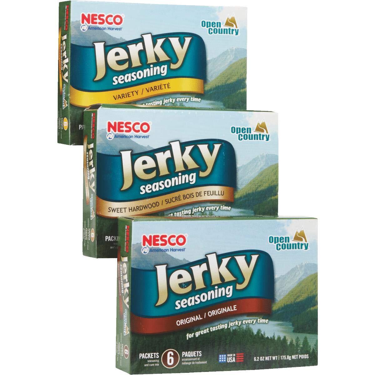 Jerky Seasoning Pack 6 Ounce Set Original Hot Spicy Teriyaki 3 Flavors