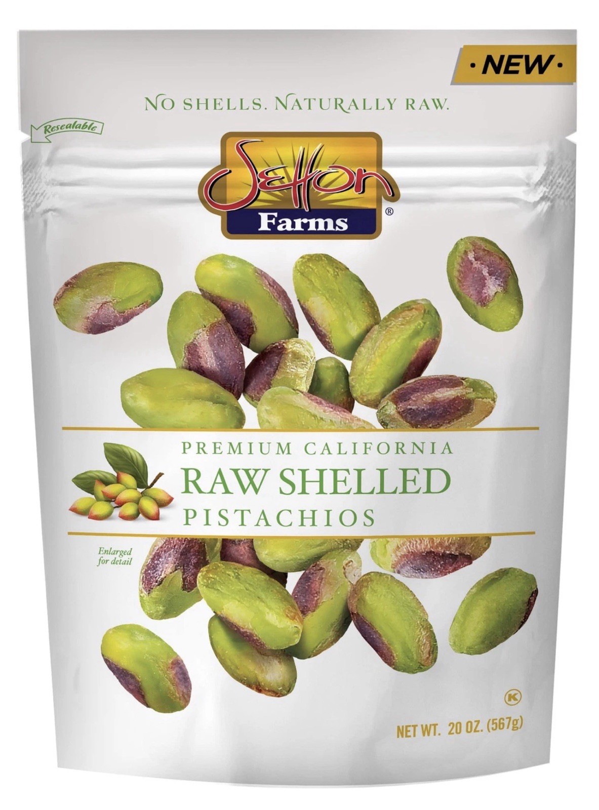 Setton Farms Naturally Raw Shelled Pistachios 20 oz Value Bag, No Shell Pista…