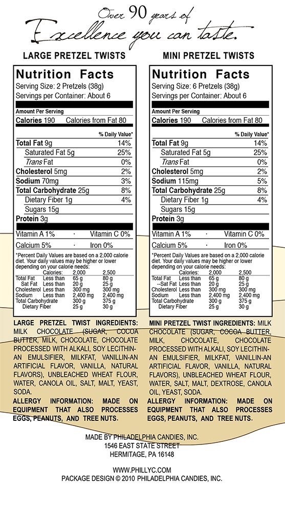 Philadelphia Candies Large Pretzel Twists, Milk Chocolate Covered 8 Ounce Gift