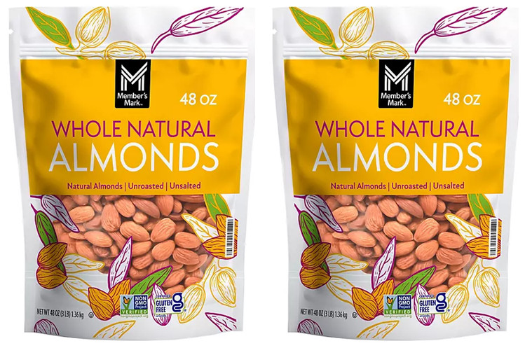 2 pack – Member’s Mark Natural Whole Almonds, 3 lbs. FREE shipping