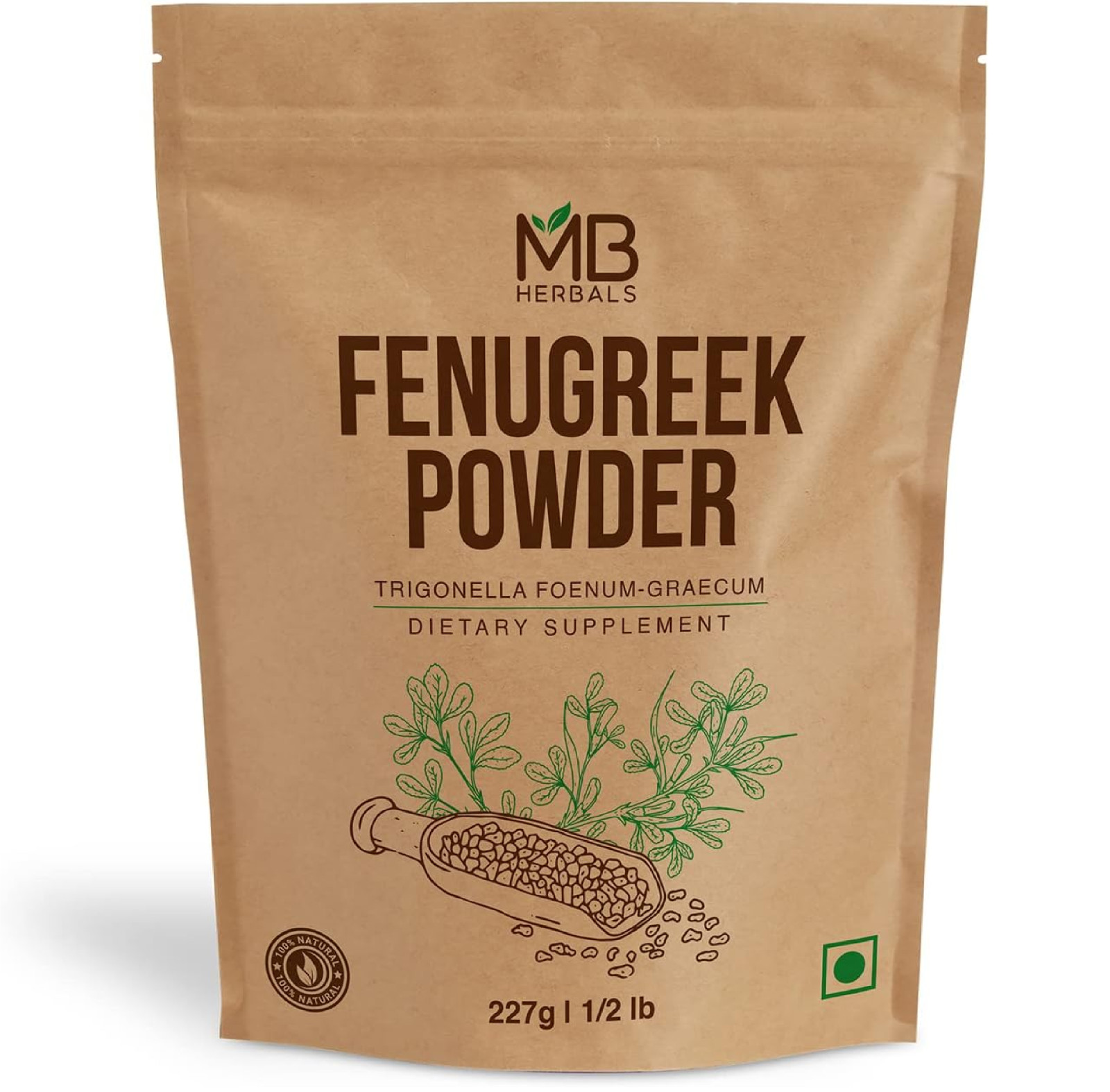 MB Herbals Fenugreek Seeds Powder 8 oz | 227 Gram | 0.5 LB | Organically Grown F
