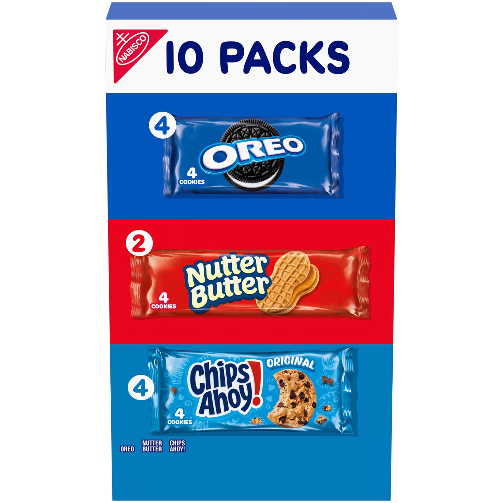 Nabisco Cookies Variety Pack OREO Minis Nutter Butter & Chips Ahoy 10 Packs