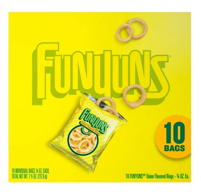 Funyuns Onion Ring Flavored Snack Chips, 10 Count Multipack
