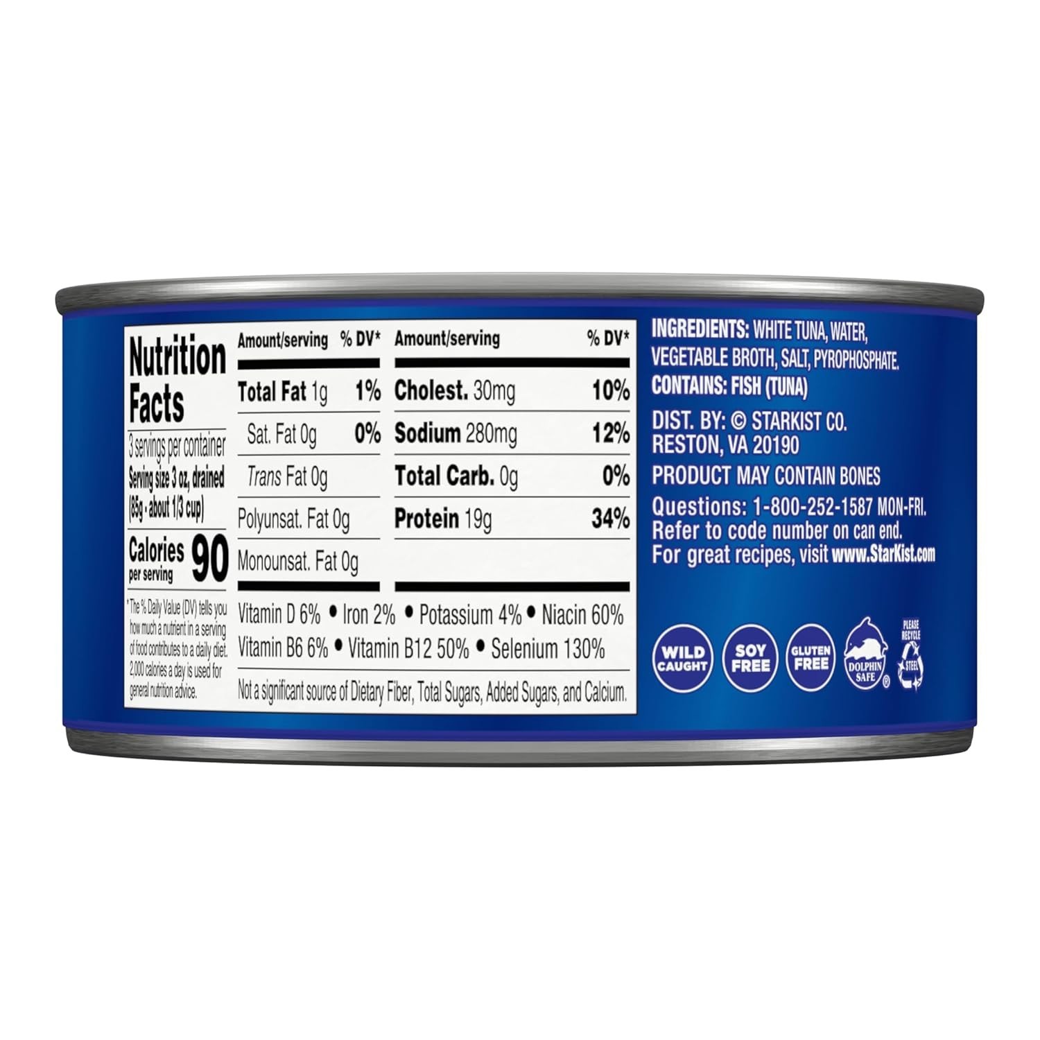 Solid White Albacore Tuna in Water – 12 oz Pack of 6 – Quality Protein