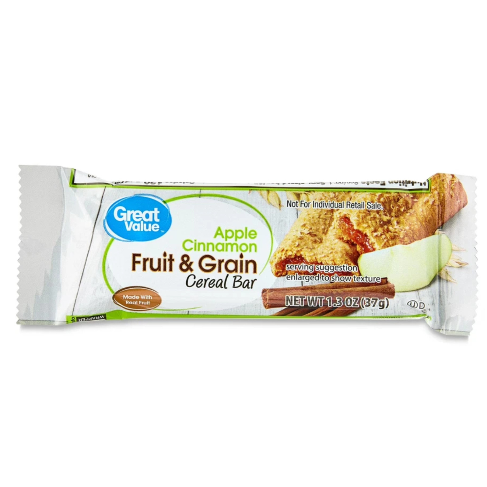 Great Value Fruit & Grain Cereal Bars, Variety Pack, 1.3 oz, 32 Count