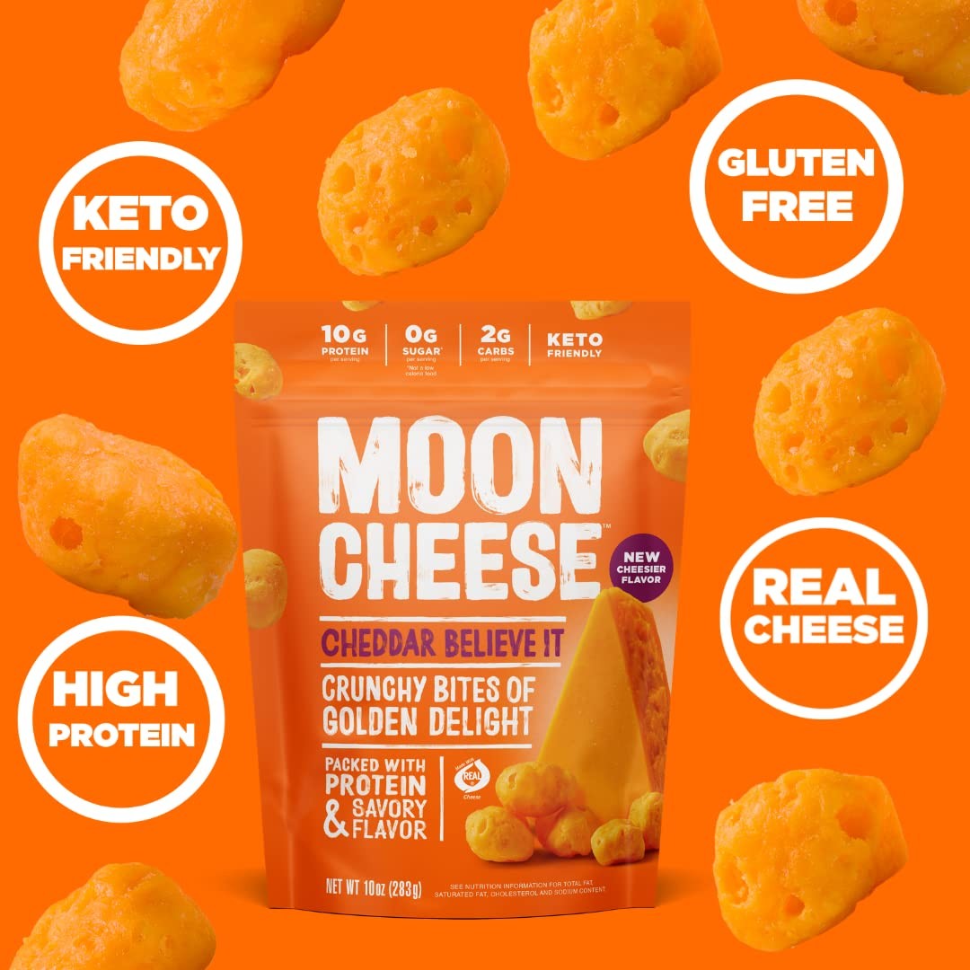 Moon Cheese Cheddar Believe It, 2 Ounce, 3-Pack, Crunchy, 2 Ounce (Pack of 3)