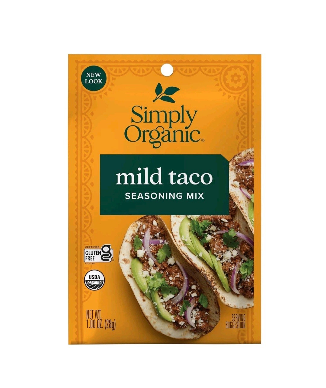 Simply Organic Mild Taco Seasoning Mix 1 oz Gluten FreeOrganic VeganNon GMO 3pck