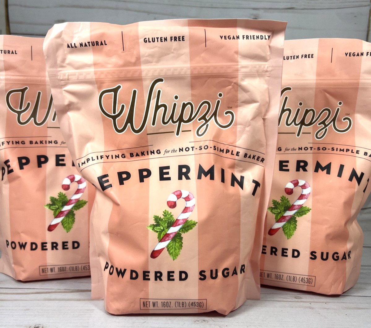 Whipzi Peppermint Powdered Sugar 16oz (3Pack) BB: 3/2027