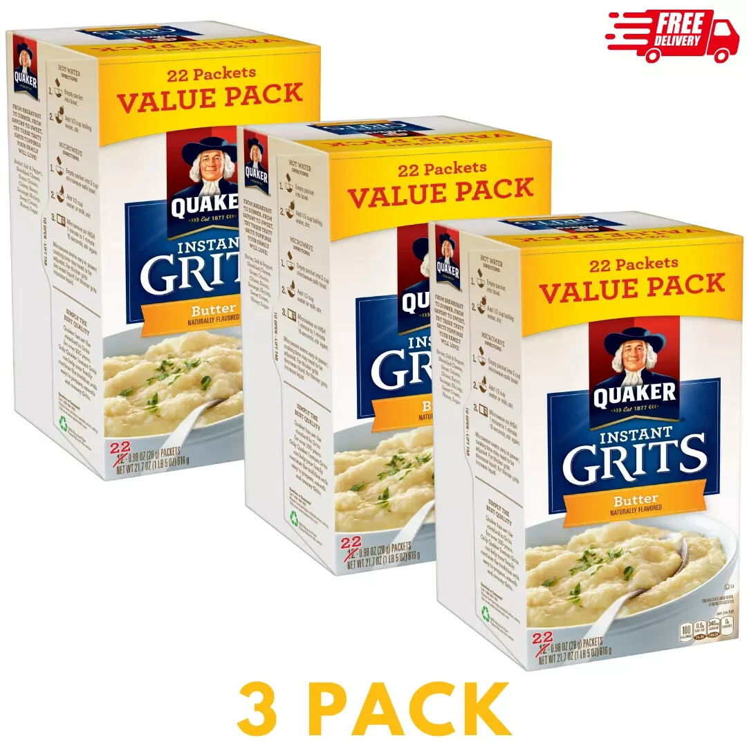 Quaker, Instant Grits Value Pack, Butter, 0.99 oz, (Pack Of 3)