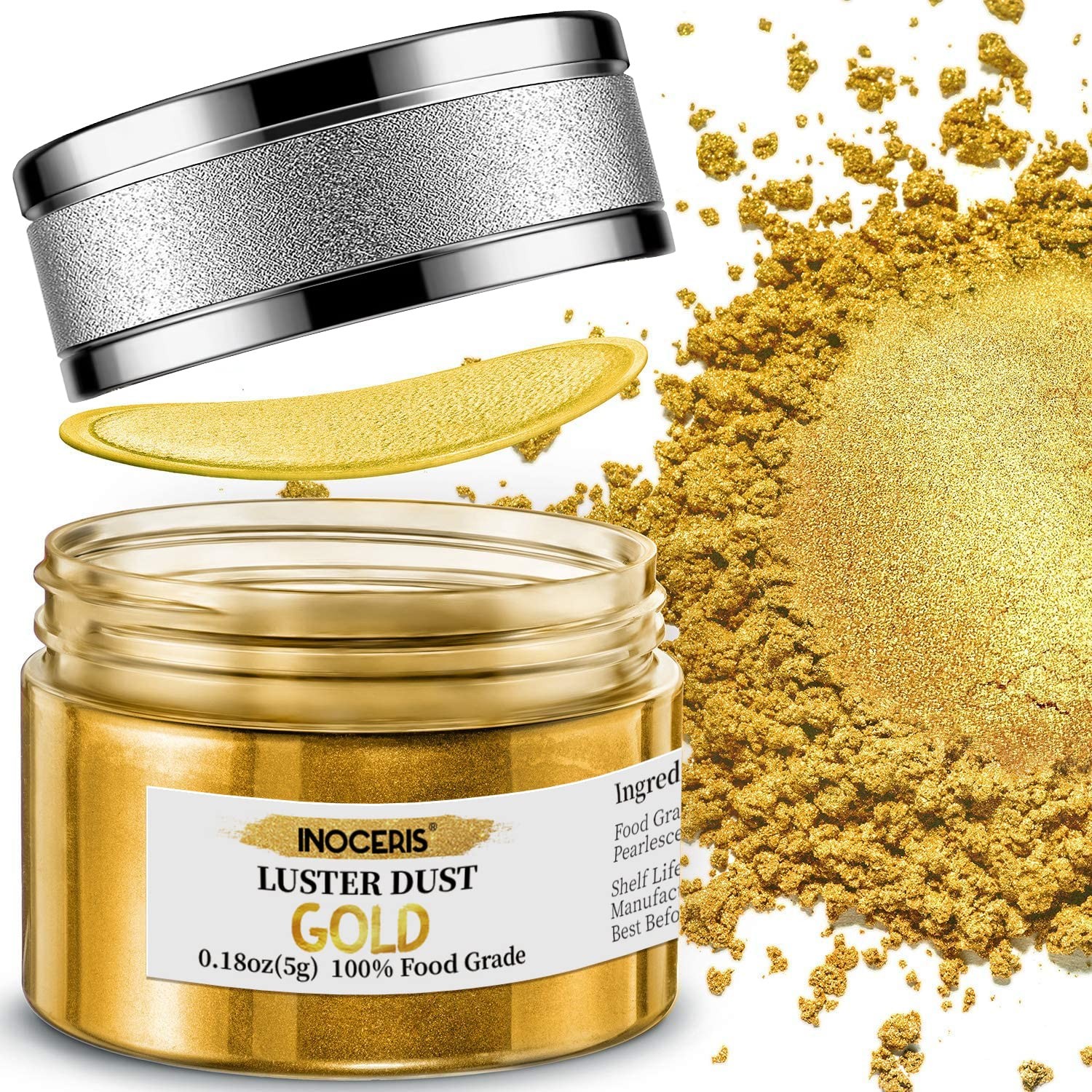 Edible Luster Dust 5 Grams Food Grade Gold Cake Dust Shimmer Metallic Cookies