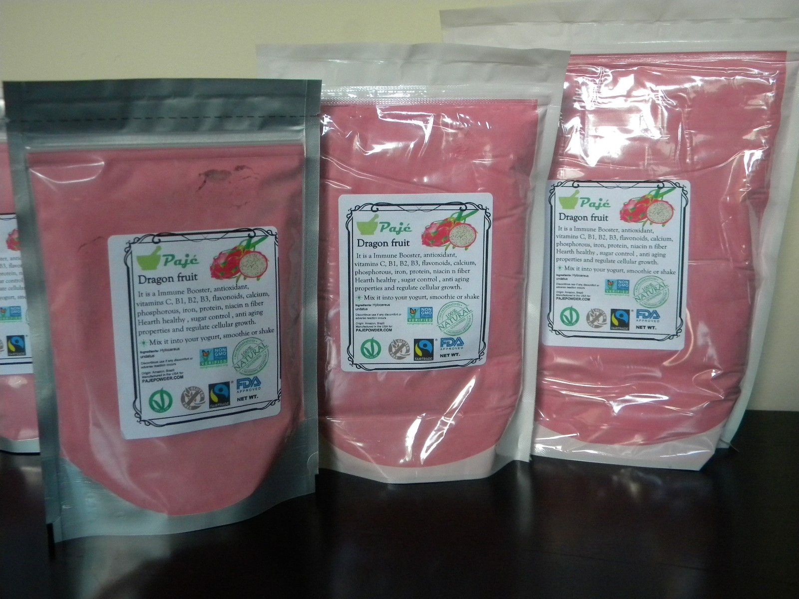 DRAGON FRUIT PITAYA fruit Powder 16oz – 1lb , Immune Booster, Anti aging, PAJE