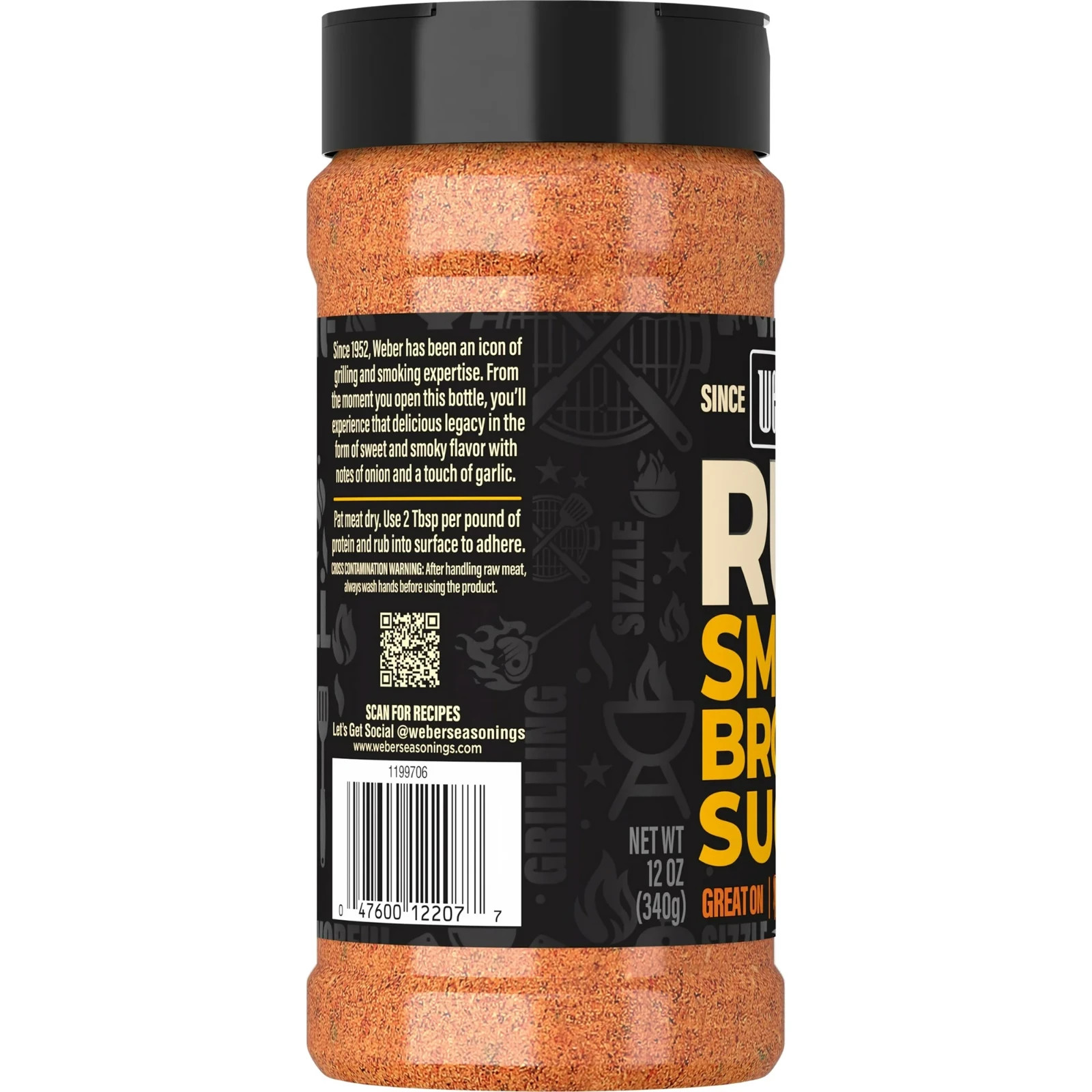 Weber @ Smoky Brown Sugar BBQ Rub Great for Beef, Pork & Chicken @ 12oz/340g