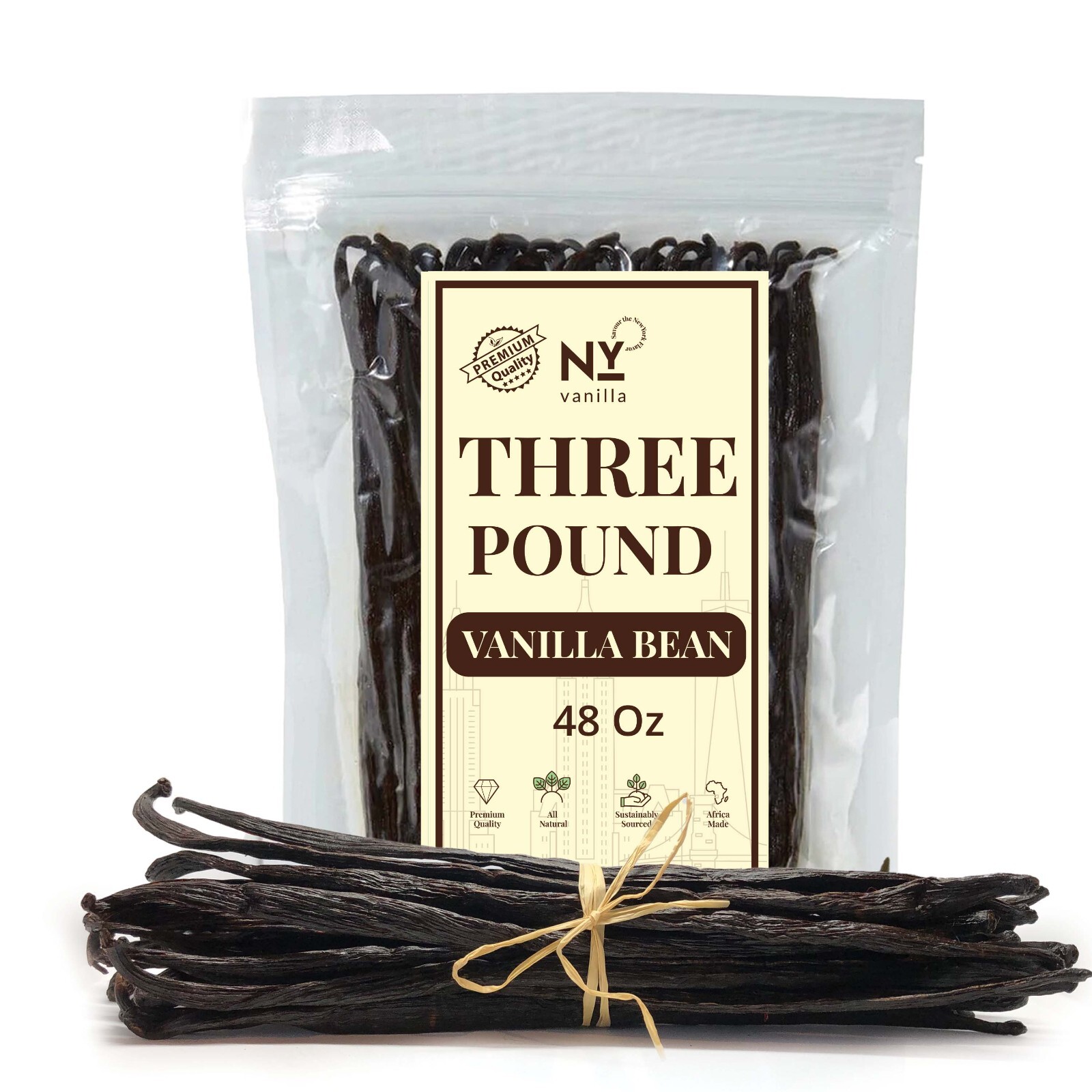 Whole Vanilla Beans, Vanilla Beans Grade A, Great For Vanilla Extract & Baking