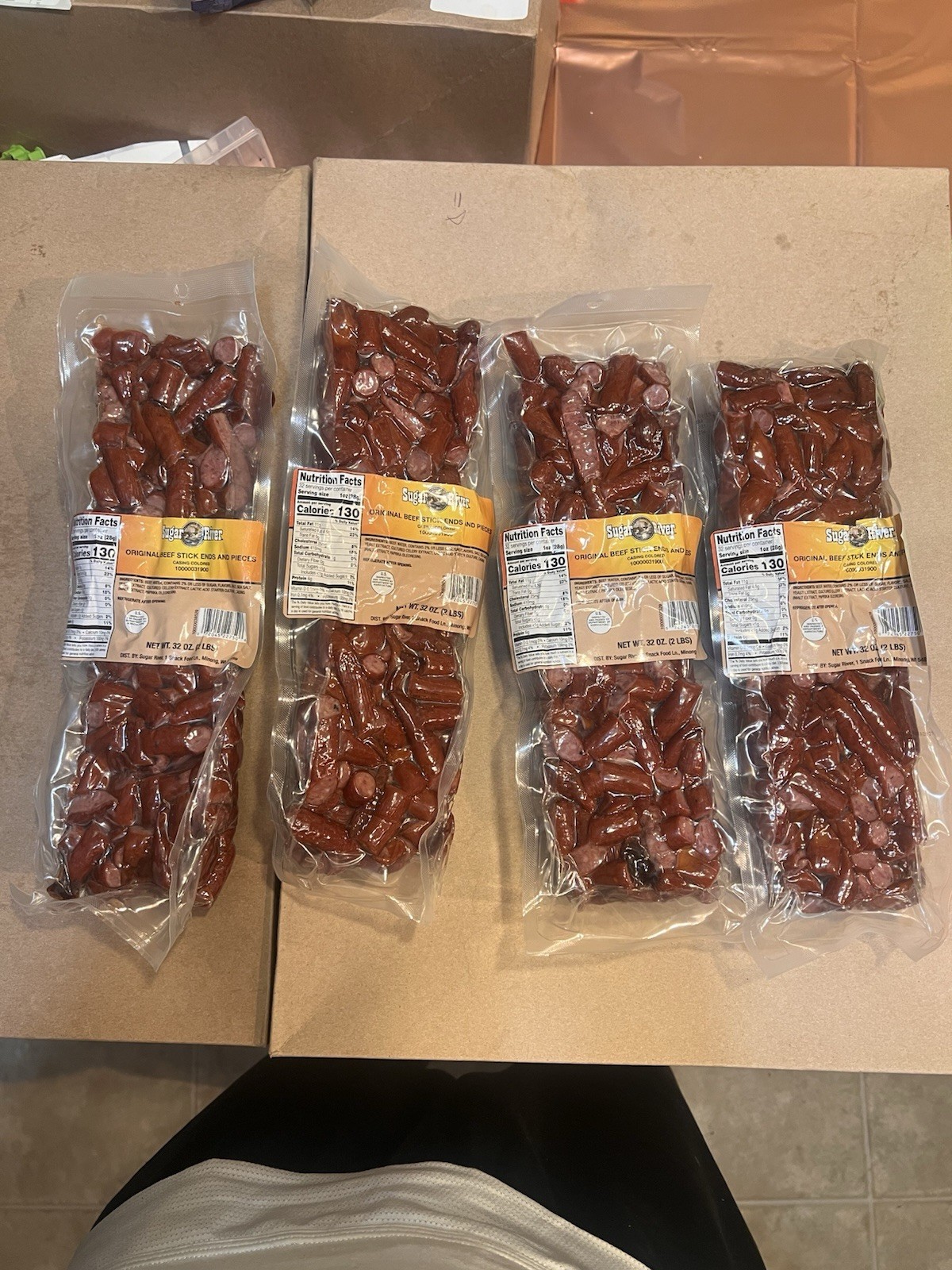 3 x 2lb SUGAR RIVER Original Beef Stick Ends & Pieces Gluten Free NEW PRODUCT