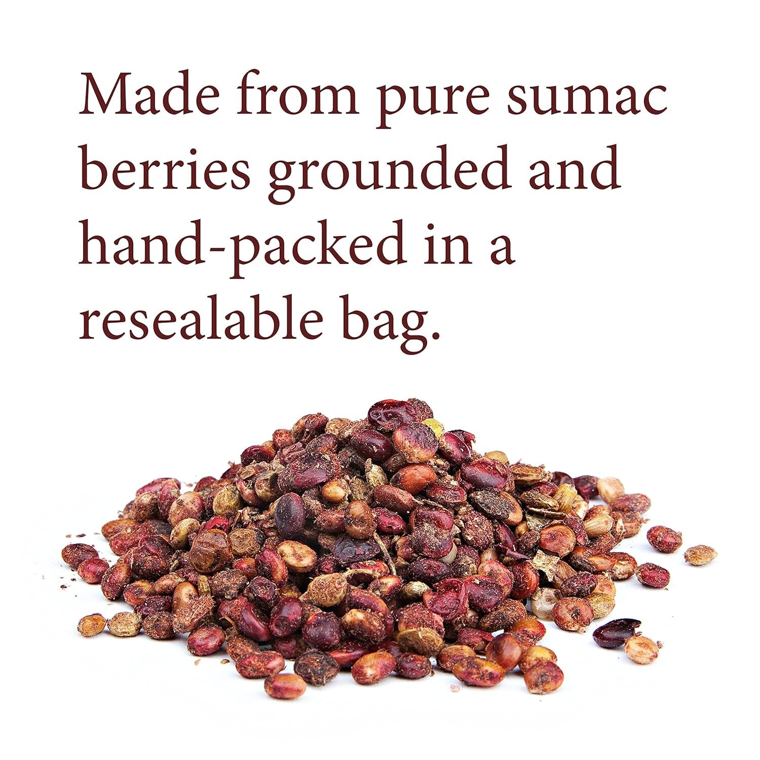 Pure 100% Ground Sumac Spice, No Salt, No GMO, No Irradiation, Sumac Seasoning