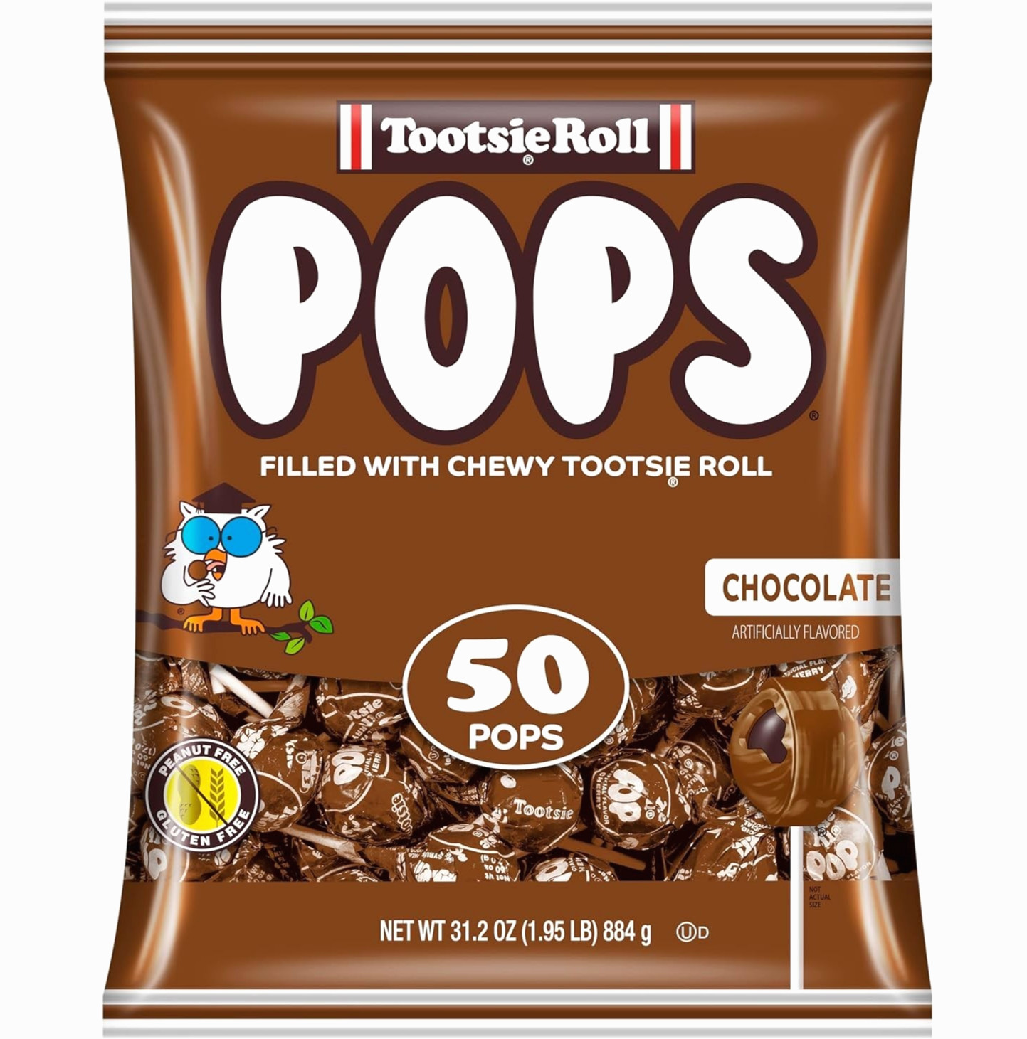 Tootsie Pops Chocolate Flavored Lollipops with Chocolatey Center 50 Count