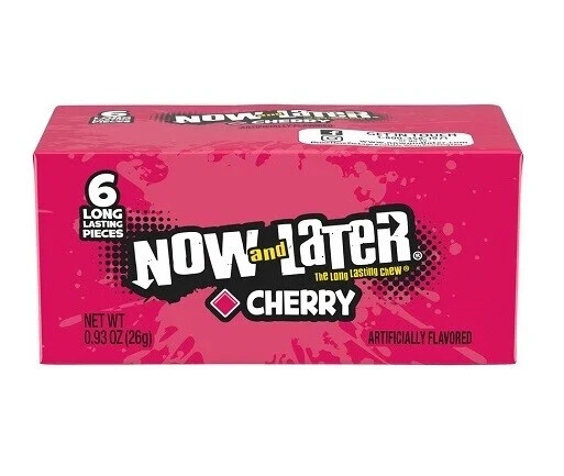 5x Packs Now And Later Cherry Candy ( 6 Pieces Per Pack ) Fast Free Shipping!