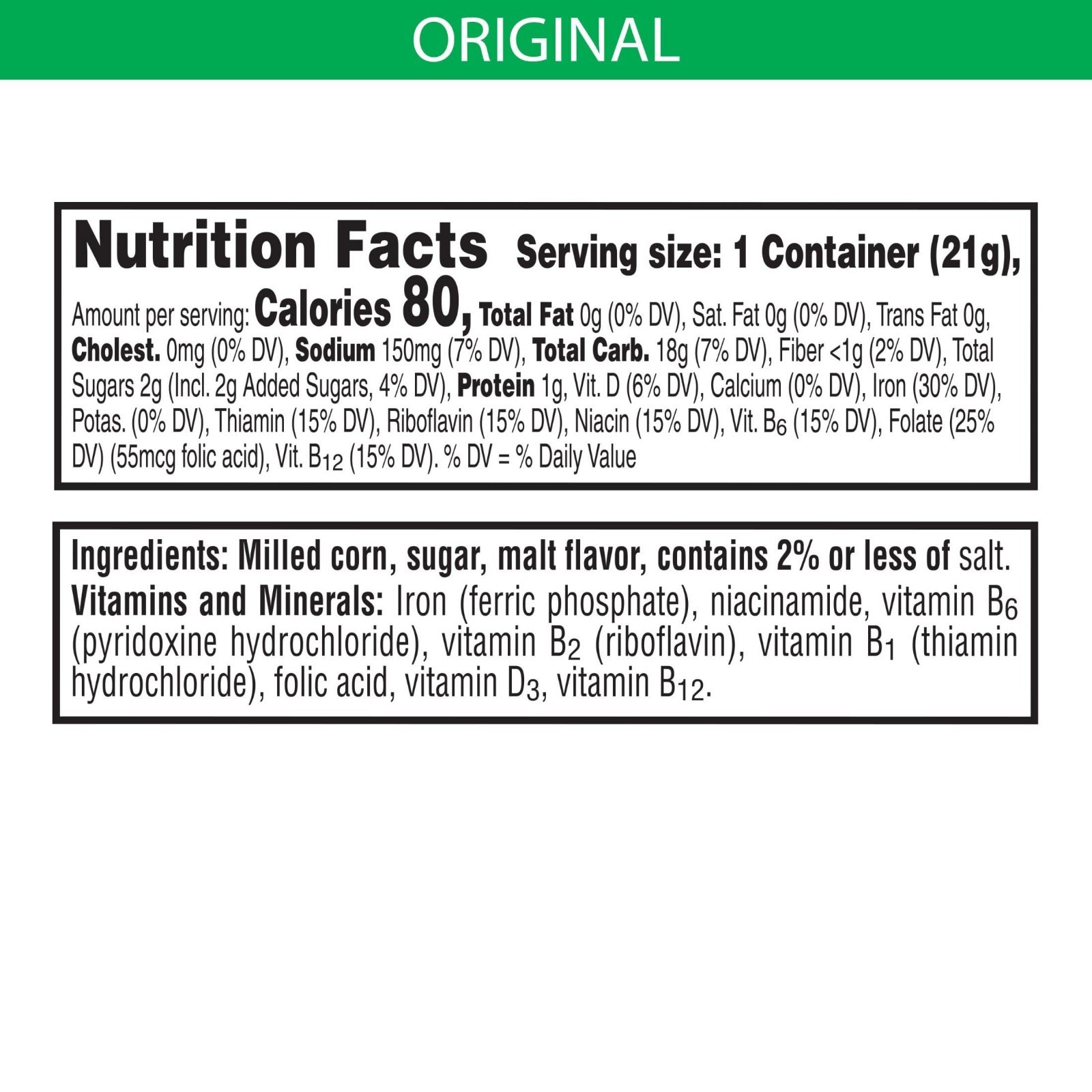 Crispy Corn Flakes Breakfast Cereal, Original Flavor, 96 Pack, 0.75oz Each