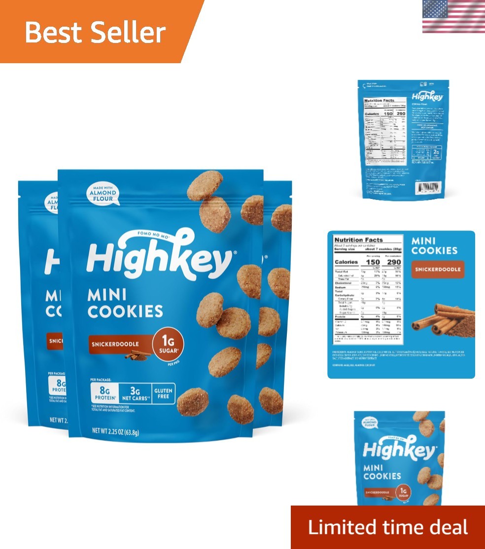 Sugar Free Snickerdoodle Cookies – Zero Carb Keto Treats in Convenient 3 Pack