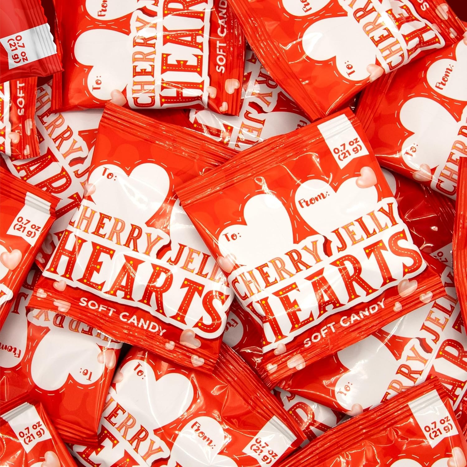 Cherry Hearts Jelly Candy – 0.7-Ounce Pouch (24 Count)