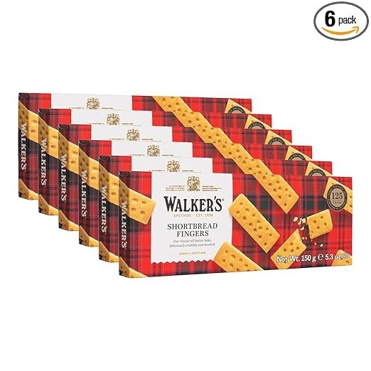 Walker’s All-Butter Shortbread Fingers – 8-Count Box (Pack of 6) – Authentic Sho
