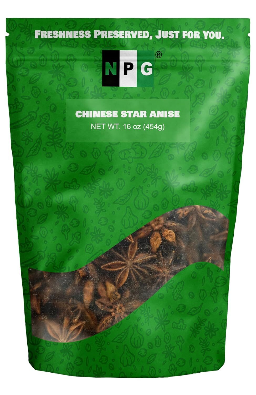 NPG Star Anise Seed Whole 16 Oz, 100% Natural Chinese Anise Star Pods Spice