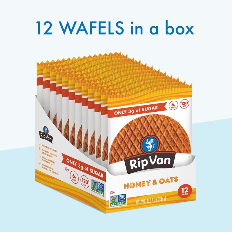 Honey and Oats Stroopwafels, Healthy Snacks, Non-GMO, Keto Friendly, Office S…