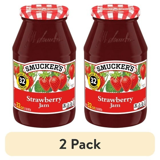 (2 pack) Smucker’s Strawberry Jam, 32 Ounces