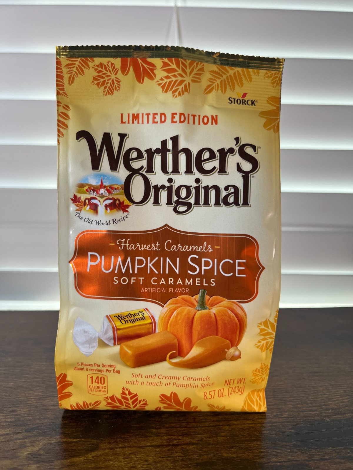 1 x 8.57 oz Werther’s Originals, Harvest Caramels Pumpkin Spice Soft Candy K