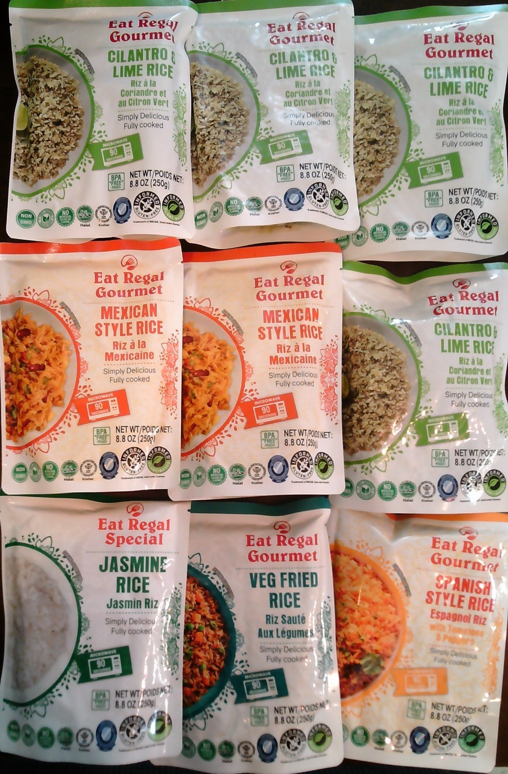 LOT OF 19 Eat Regal Gourmet/Special Rice pouches, 8.8oz (READ FOR BEST BY DATES)