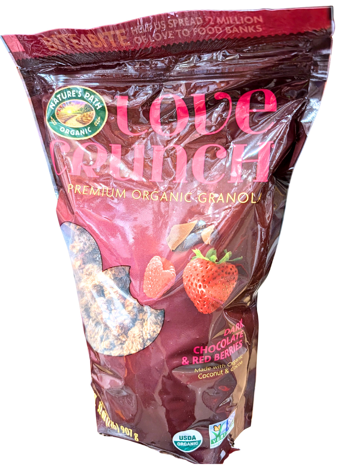 Nature’s Path Organic Love Crunch Red Berry Granola 32 Ounce Bag EXP 08/2026