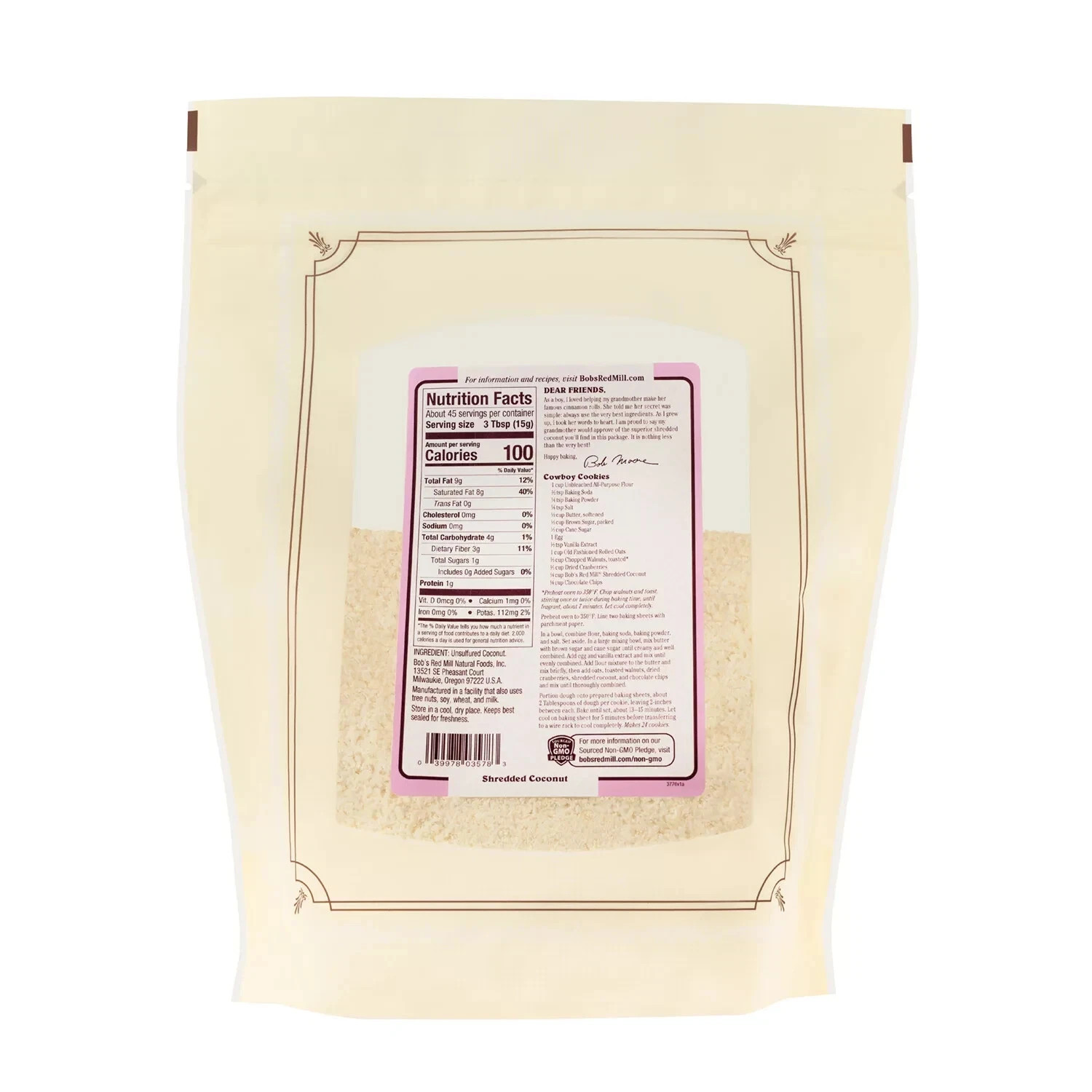 Bob’s Red Mill Shredded Unsweetened Coconut, 24 oz.