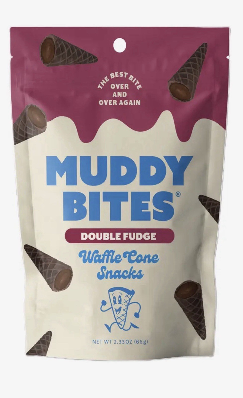 Muddy Bites Double Fudge Waffle Cone Snacks 2.33oz – LOT OF 3 Bags NEW