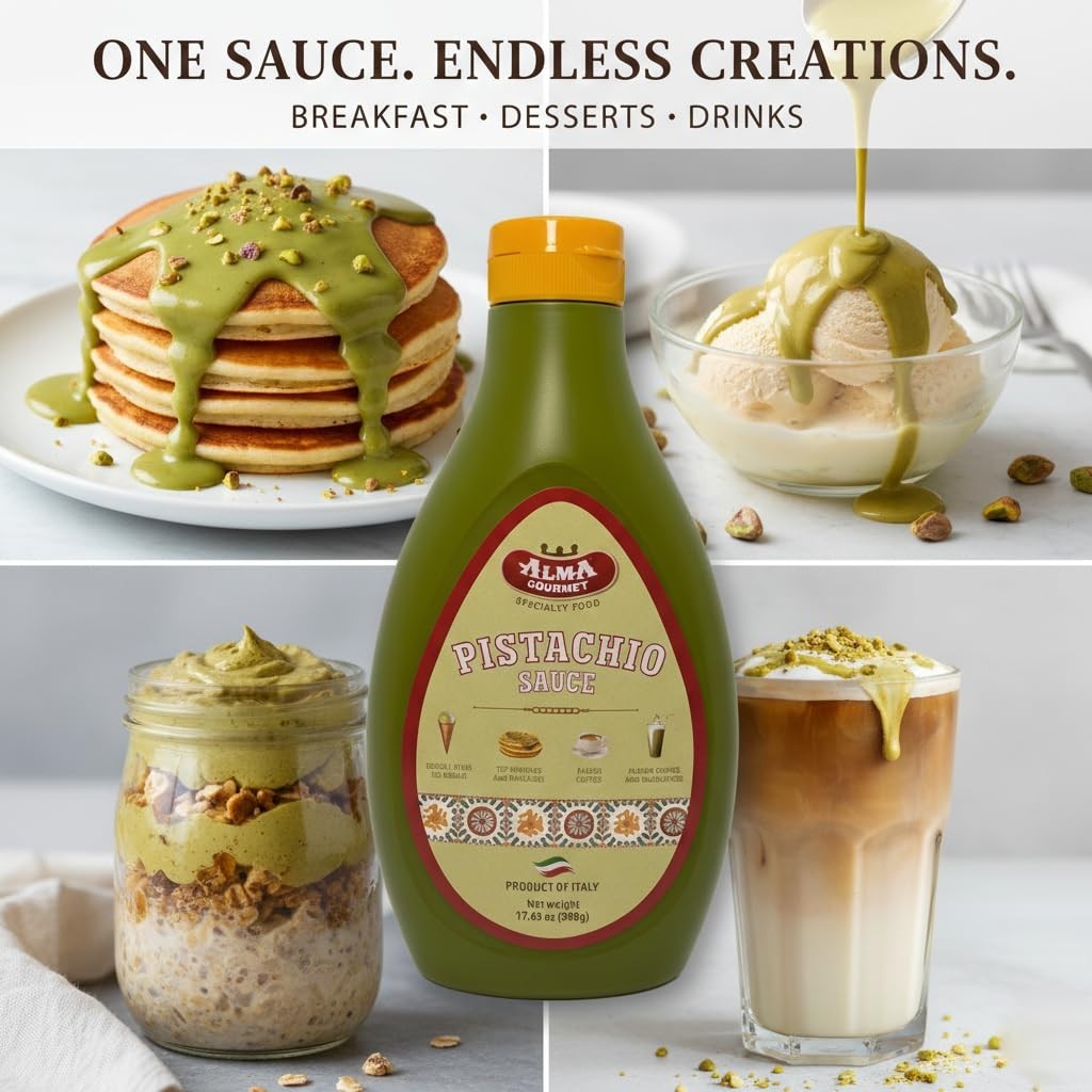 Alma Gourmet Sicilian Pistachio Topping Sauce 500g