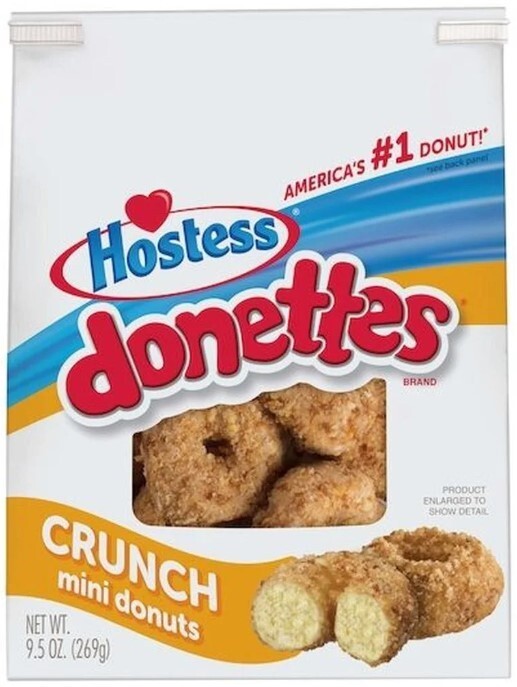 Hostess Donettes Crunch Mini Donut, 9.5 Ounce — 6 per case