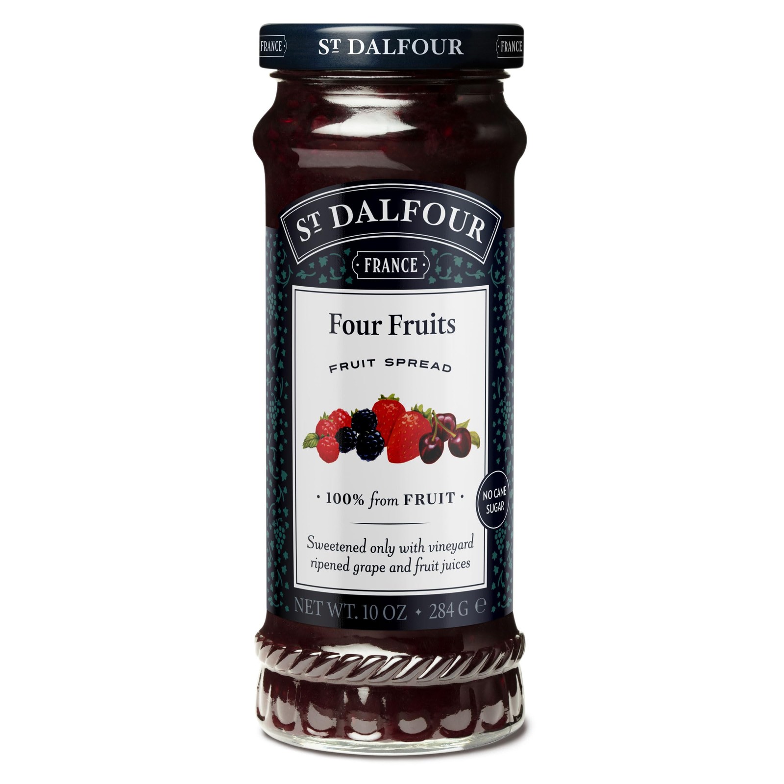 St. Dalfour Four Fruits Fruit Spread – 10oz – 10 Ounce (Pack of 1), AD1666