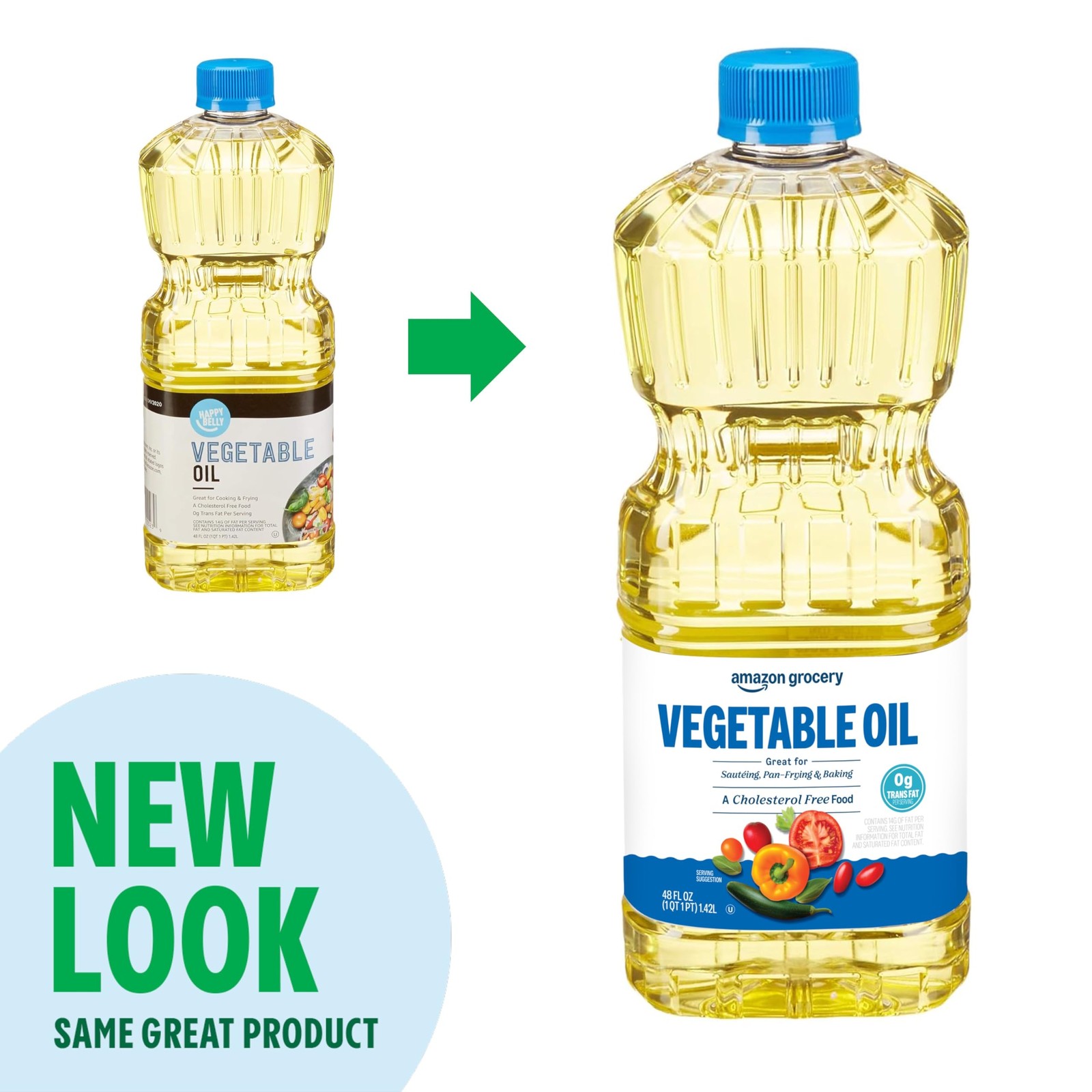 Amazon Grocery, Vegetable Oil, 48 Fl Oz 48 (Pack of 1)