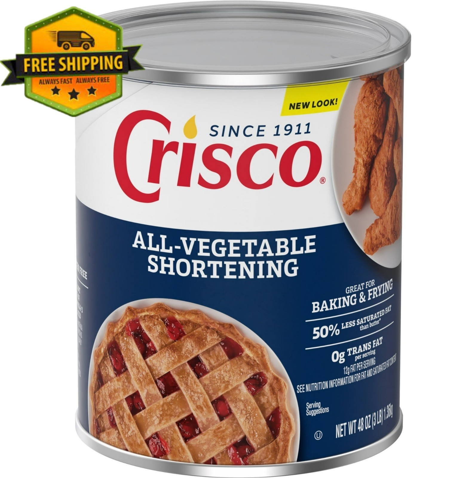 Crisco All-Vegetable Shortening – 48 oz Can