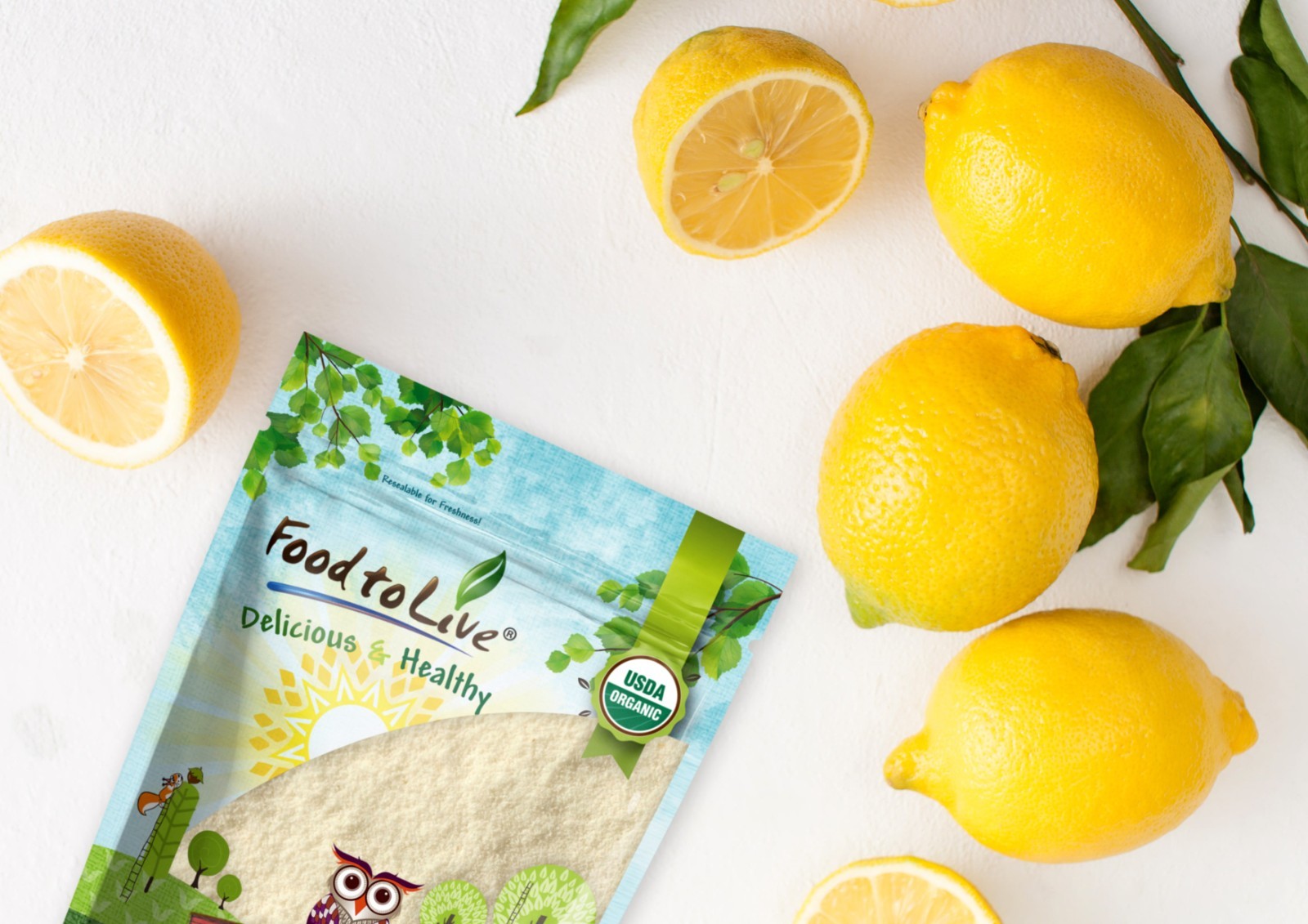 Organic Lemon Powder – Non-GMO, Unsulfured, Raw Dried Fruit, Vegan, No Sulphites