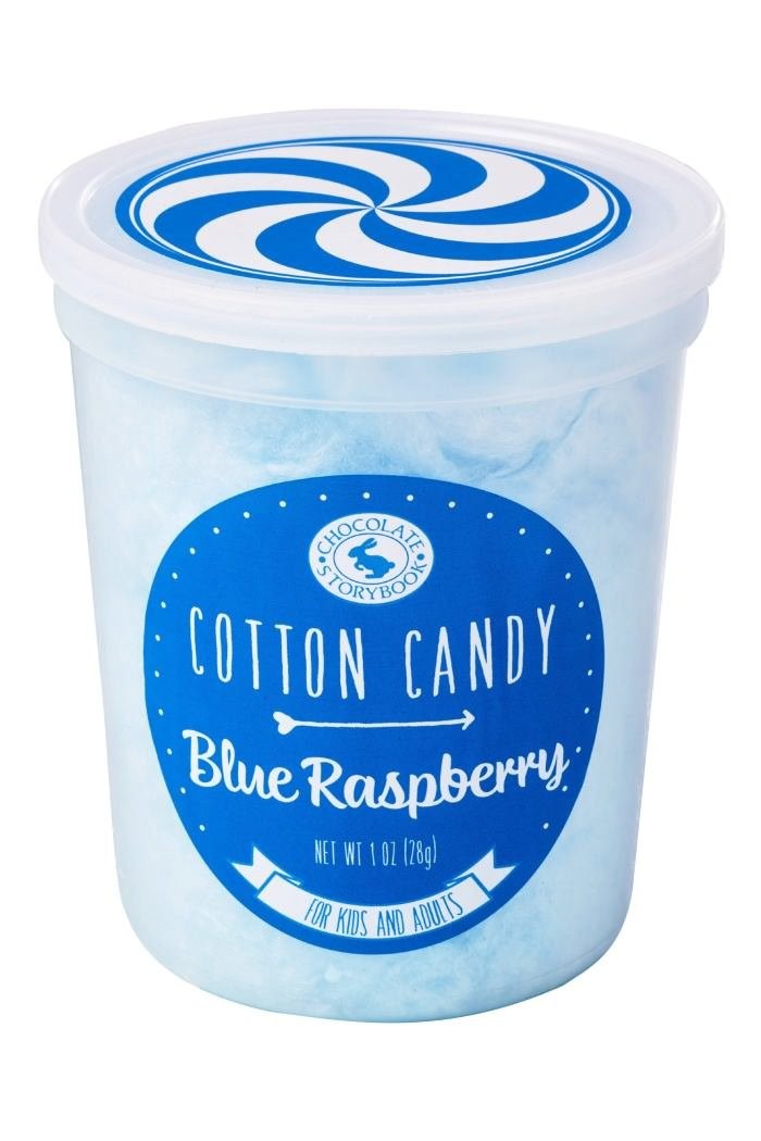 Blue Raspberry Cotton Candy Tub 1.2 oz Gluten Free Sweet Treat 130 Calories