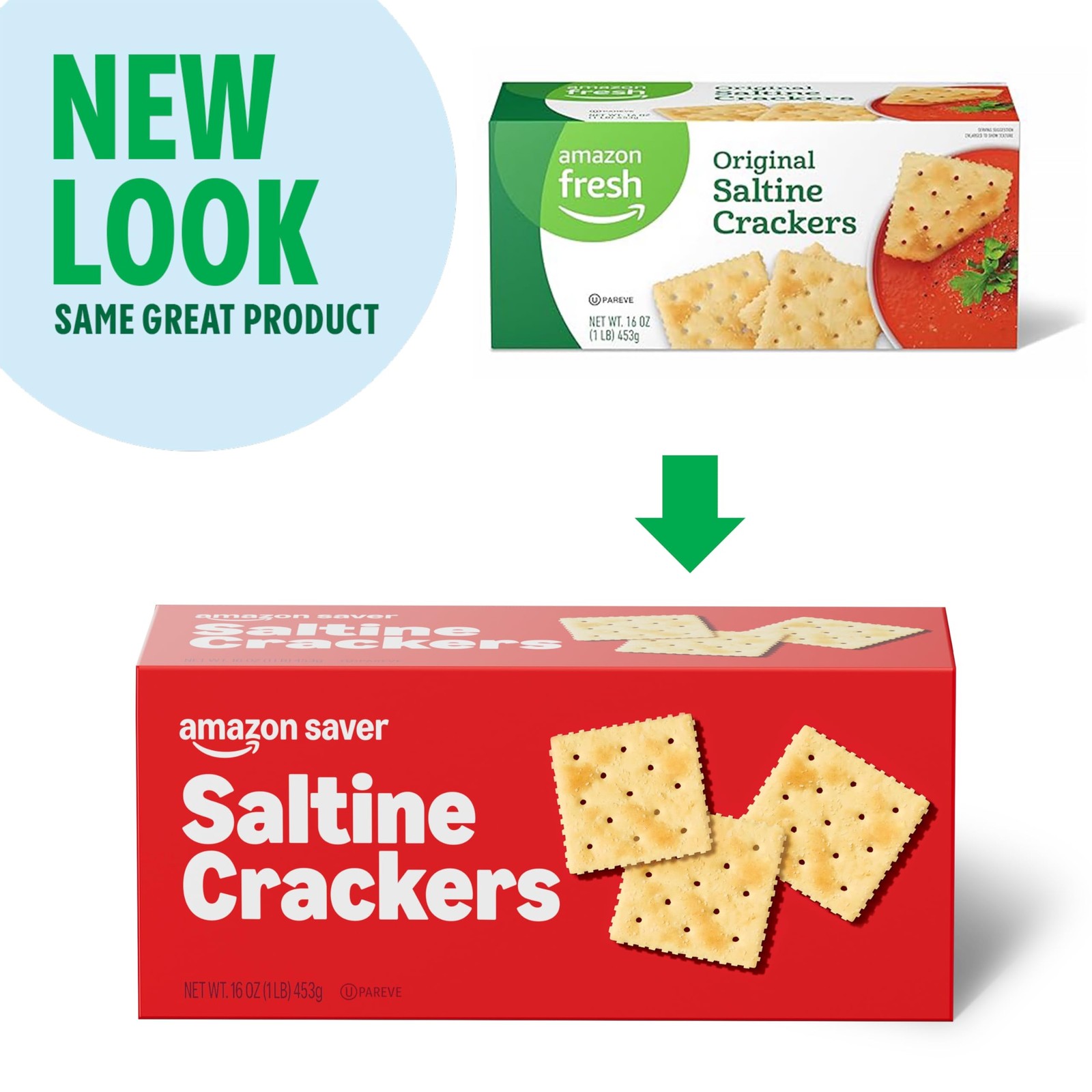 Amazon Saver, Saltine Crackers, 16 Oz 1 Count (Pack of 1)