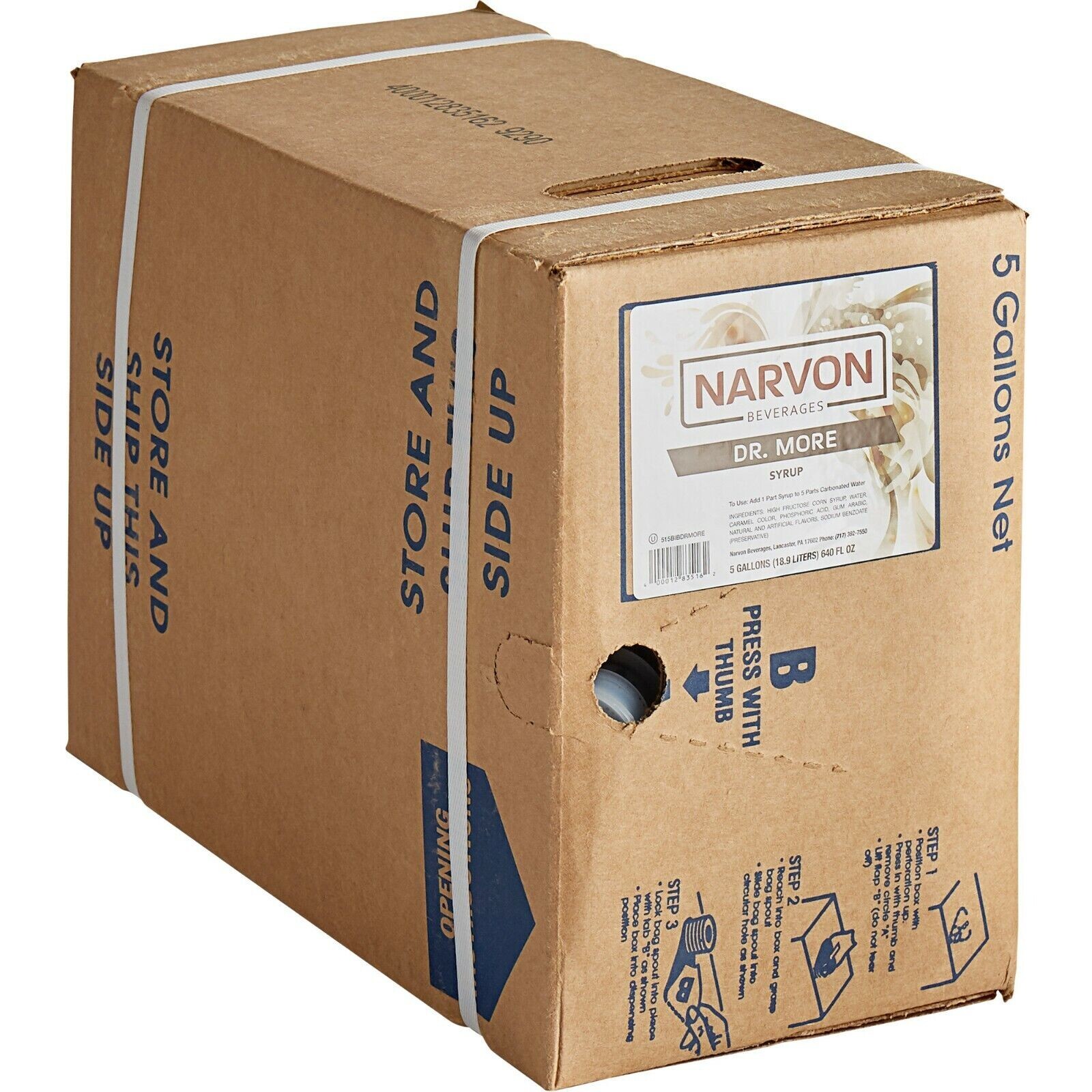 5 Gallon Bag in Box Dr. More Beverage Bar Hotel Fast Food Soda Syrup Drink Mix