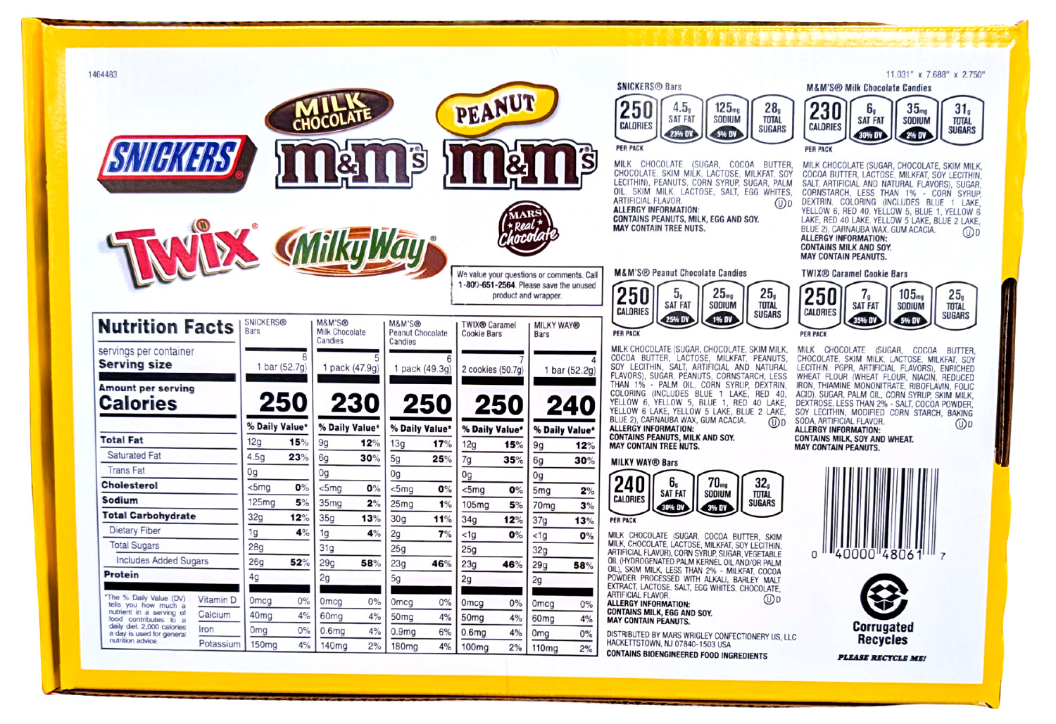 Mars Chocolate Candy Bars Variety Pack Full Size 30 Packs EXP 10/2026