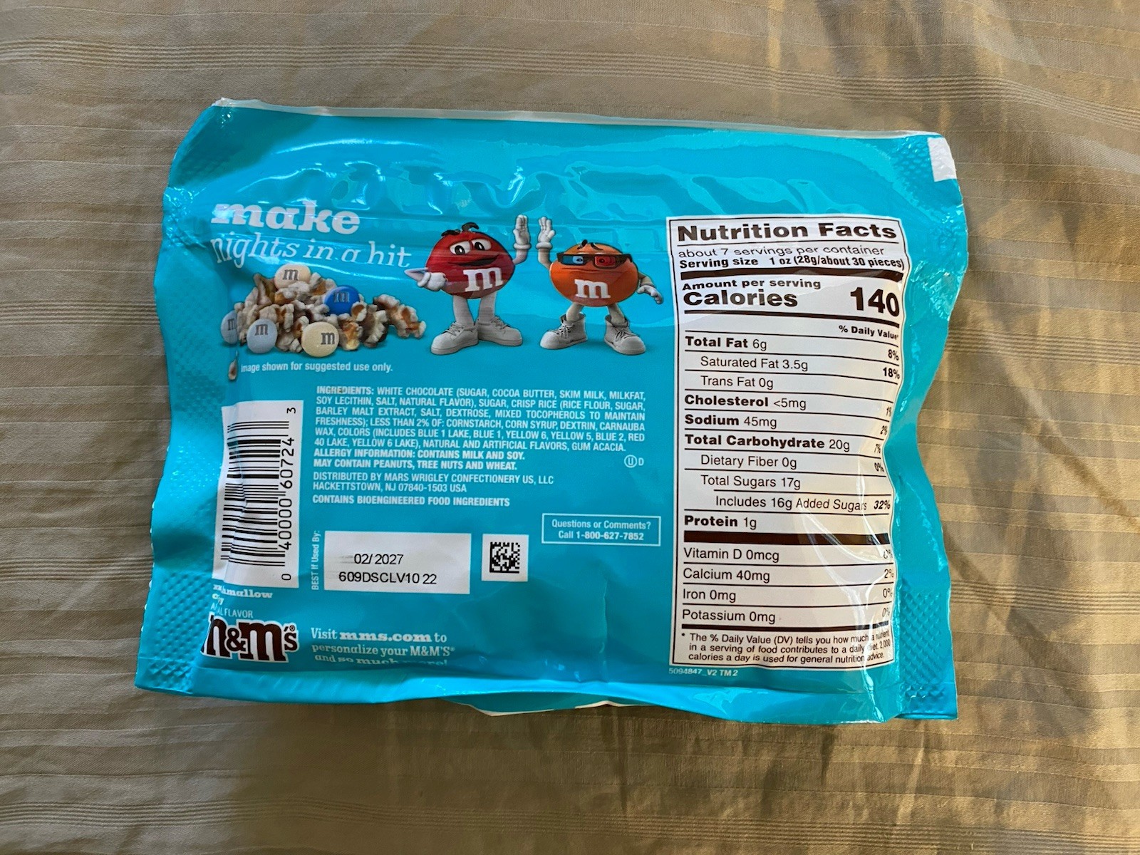 NEW ONLY AT TARGET M&Ms MARSHMALLOW CRISPY WHITE CHOCOLATE BAG 7.4OZ