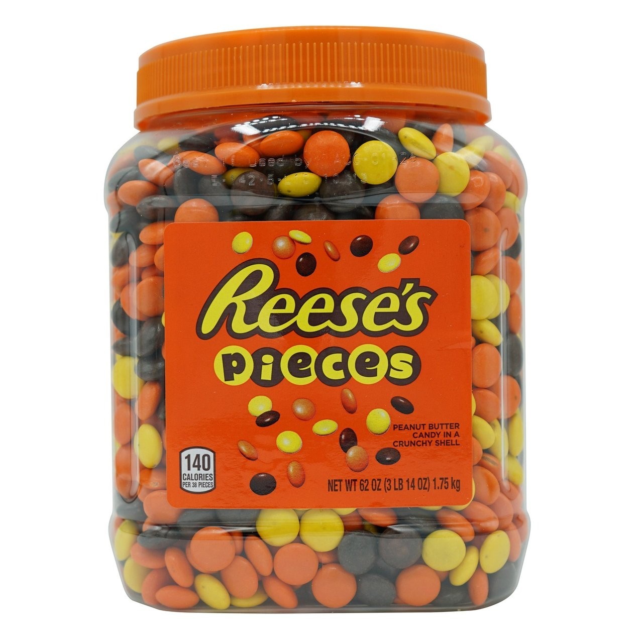 HERSHEY’S REESE’S PIECES Peanut Butter Candy 62 oz Jar Exp 10/2026 New